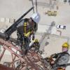 Cable dawgs hanging from tower