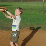 Practicing baseball